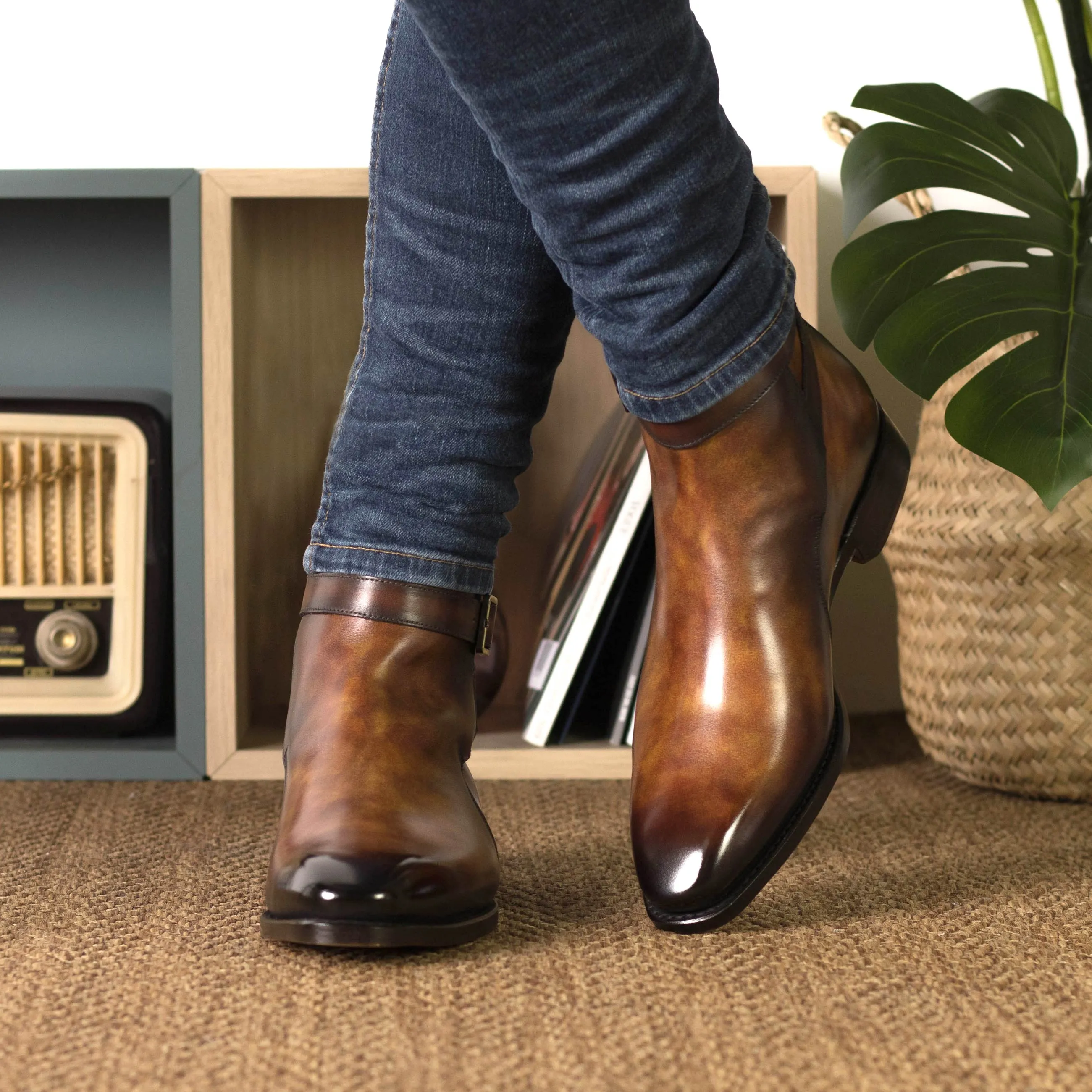 Boots Of False Tracks Fire Patina Jodhpur Boots