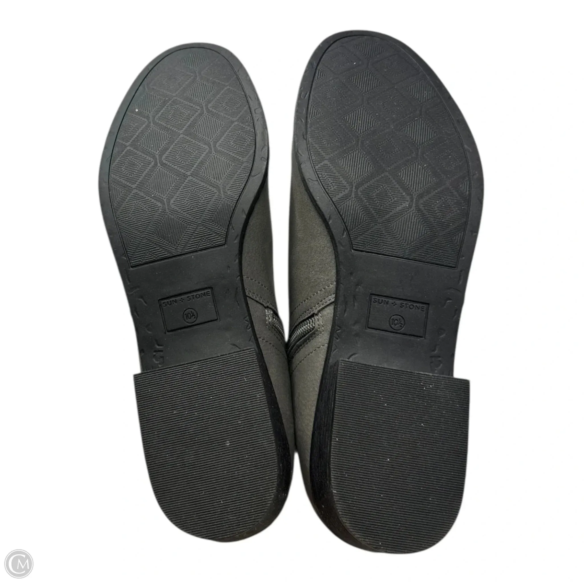 Cadee Boots Ankle Flats By Sun   Stone In Grey, Size: 10.5 Wide Calf Cowboy Boots