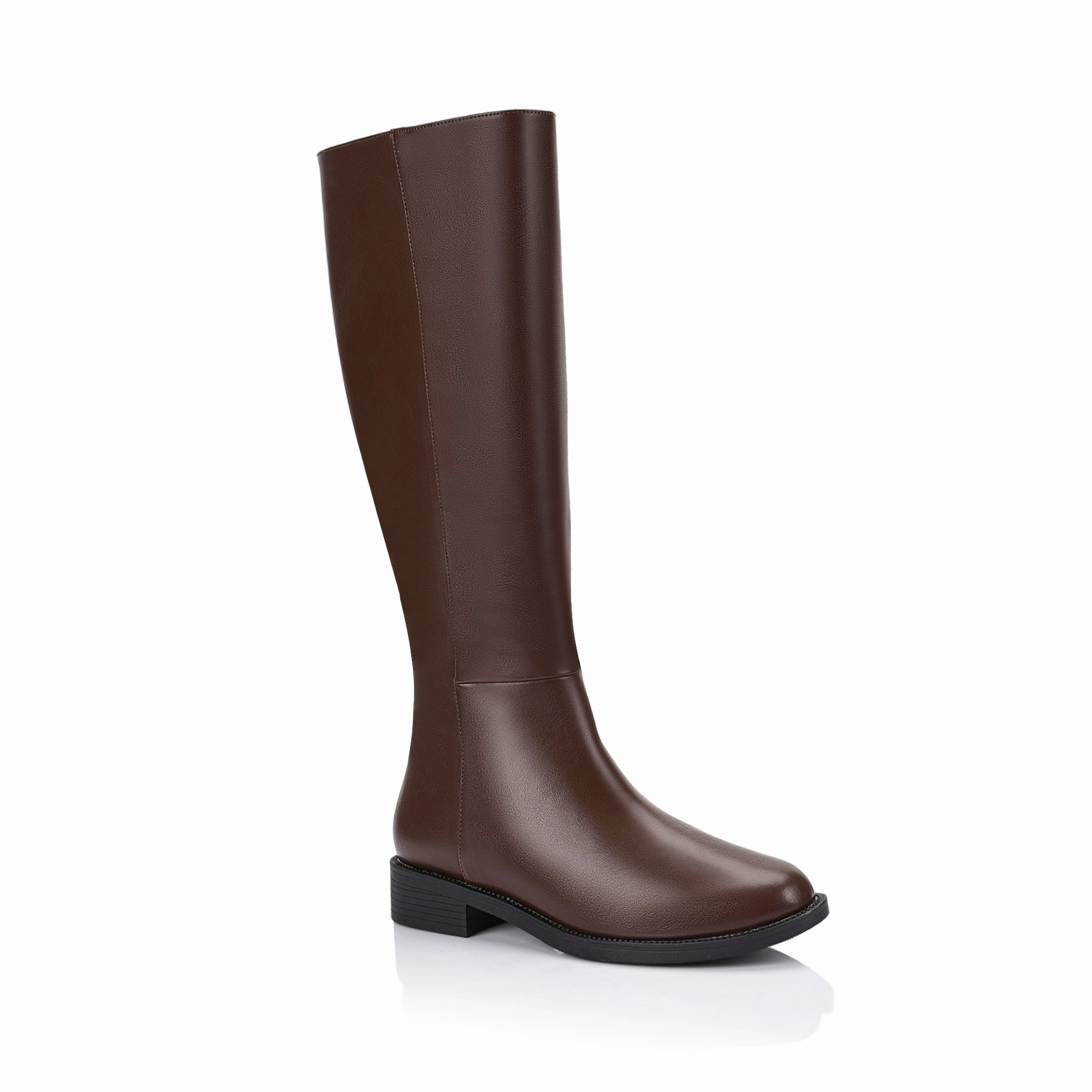Gabe Flat Knee High Boots - Chocolate Brown Rave Platform Boots