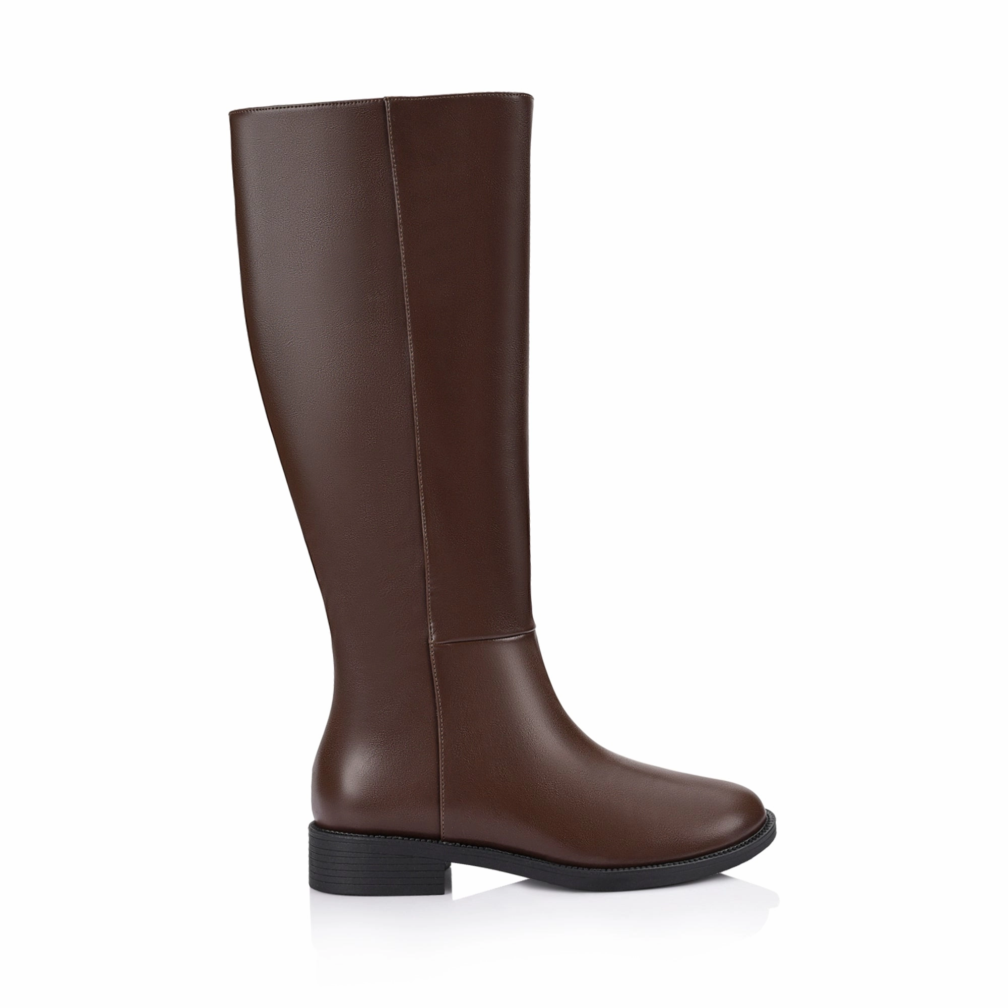 Mixed Hide Boots Osrs Gabe Flat Knee High Boots - Chocolate Brown