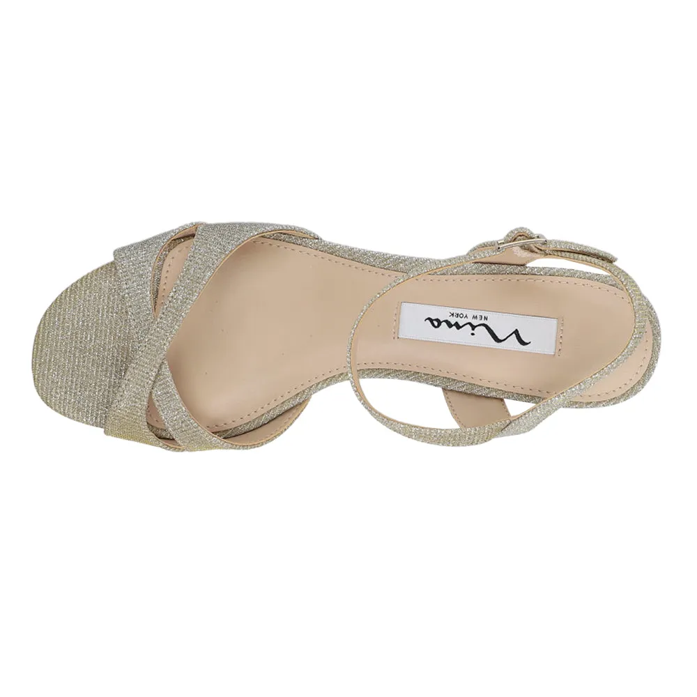 Flora Glitter Ankle Strap Wedge Sandals Cushioned Casual Shoes