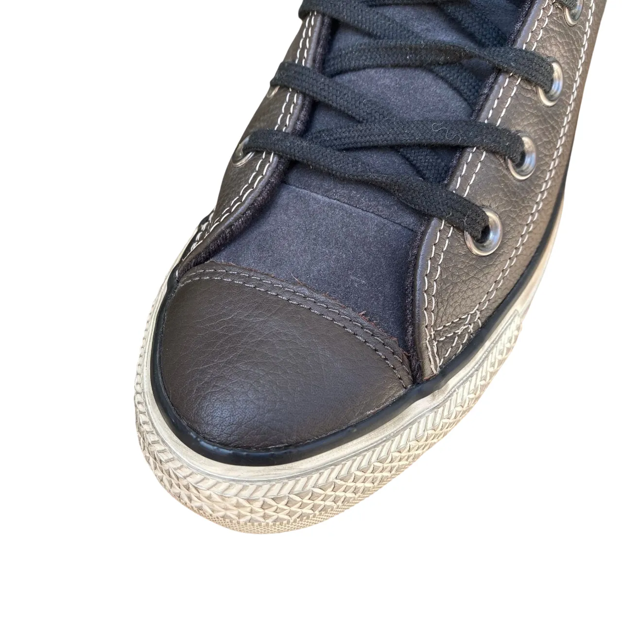 Cool Casual Sneakers Converse All Star Chuck Taylor Distressed HI Unisex Pelle 158967C | Sneakers alta marrone