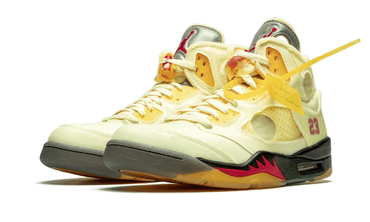 Air Jordan 5 Retro Off-White Sail Non Slip Shoes Sneakers