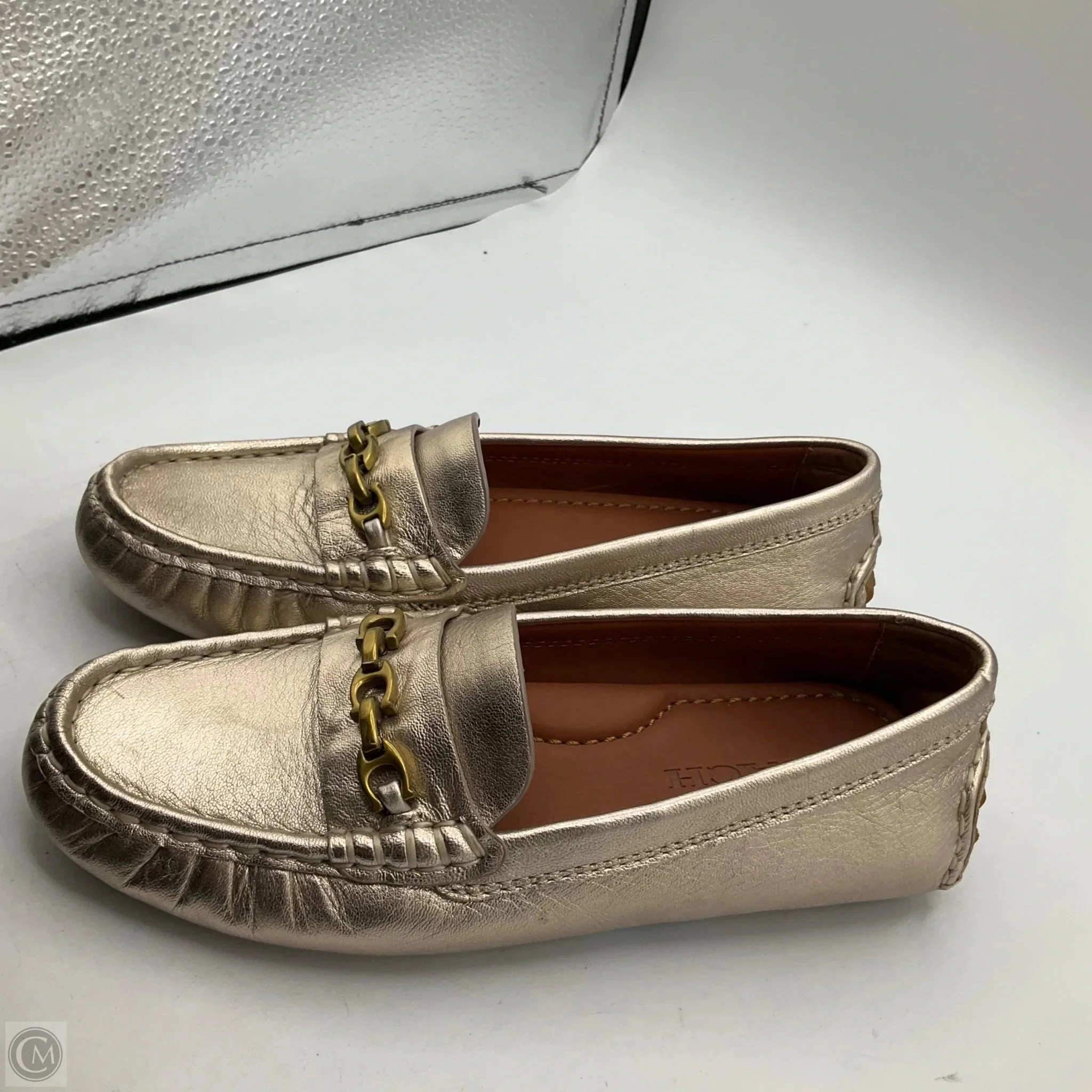 Casual Shoes With Laces Shoes Designer By Coach In Gold, Size: 5