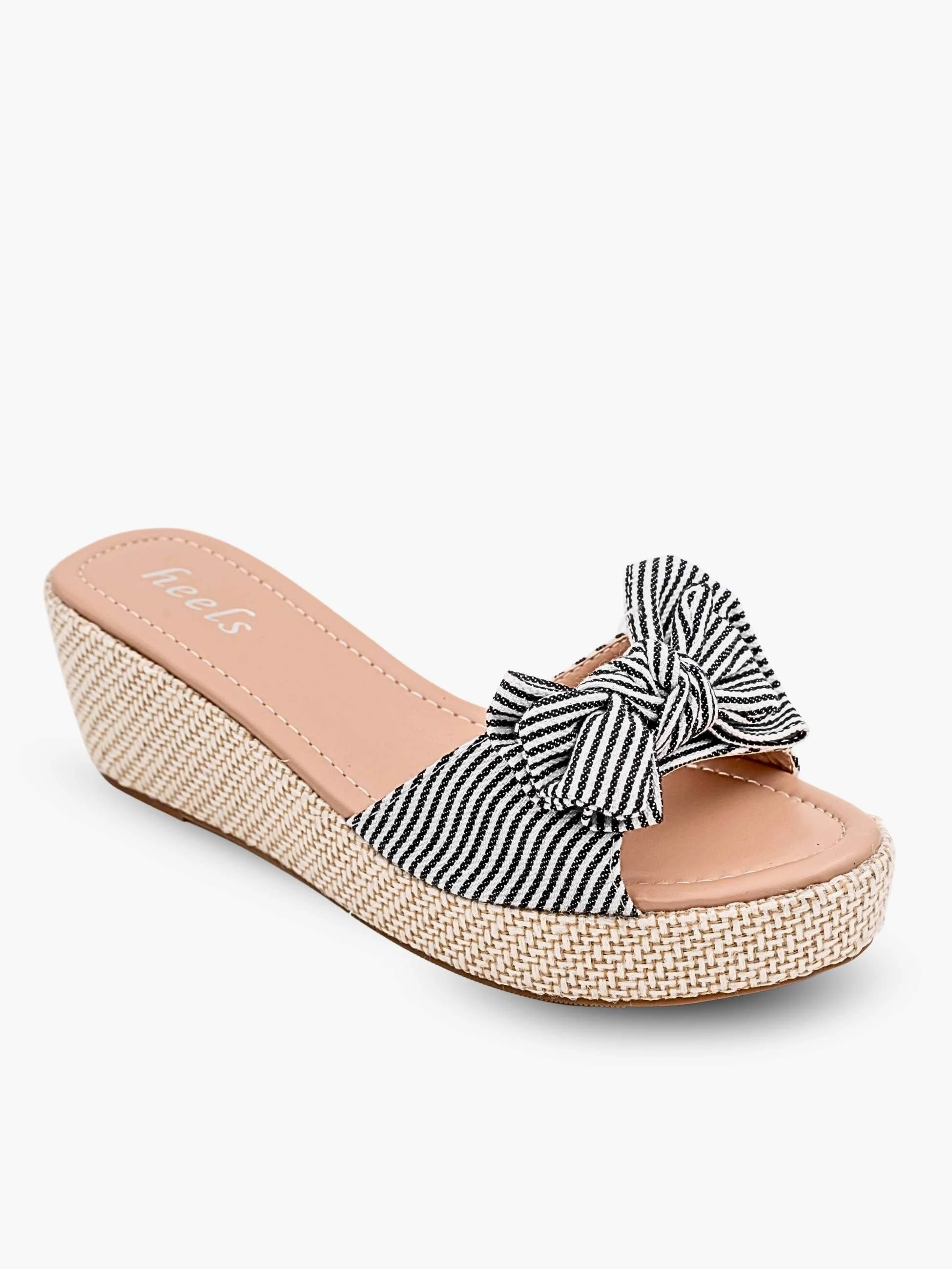 Emma Knot Bow Wedge Heels High Heels Long Dress