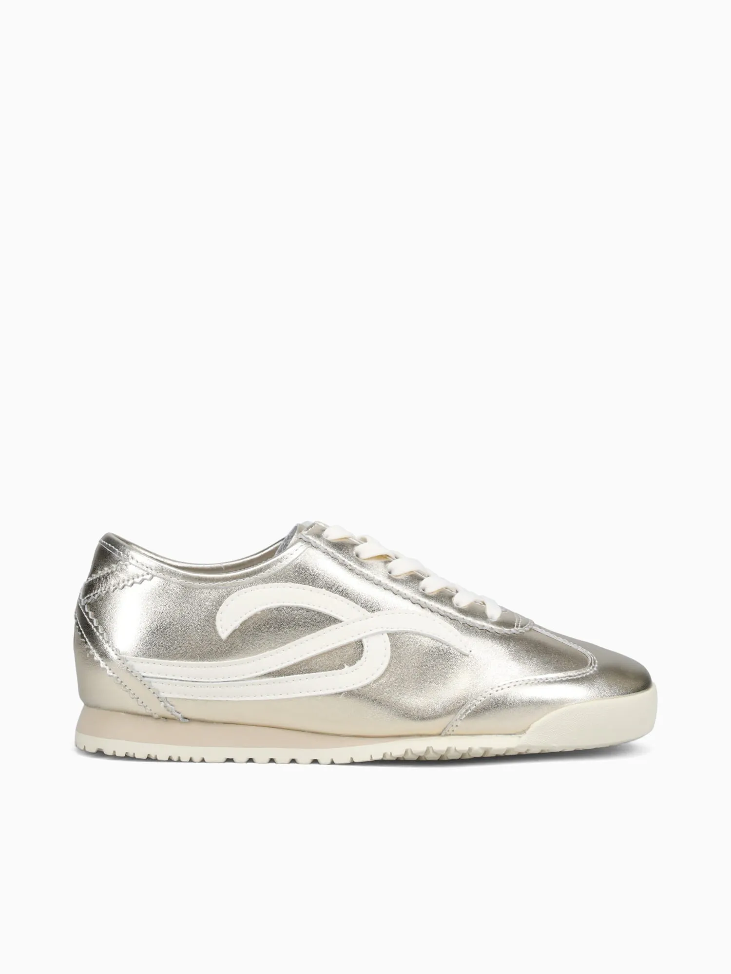 Frieven Gold Leather Roxy Sheilahh Platform Casual Shoe White
