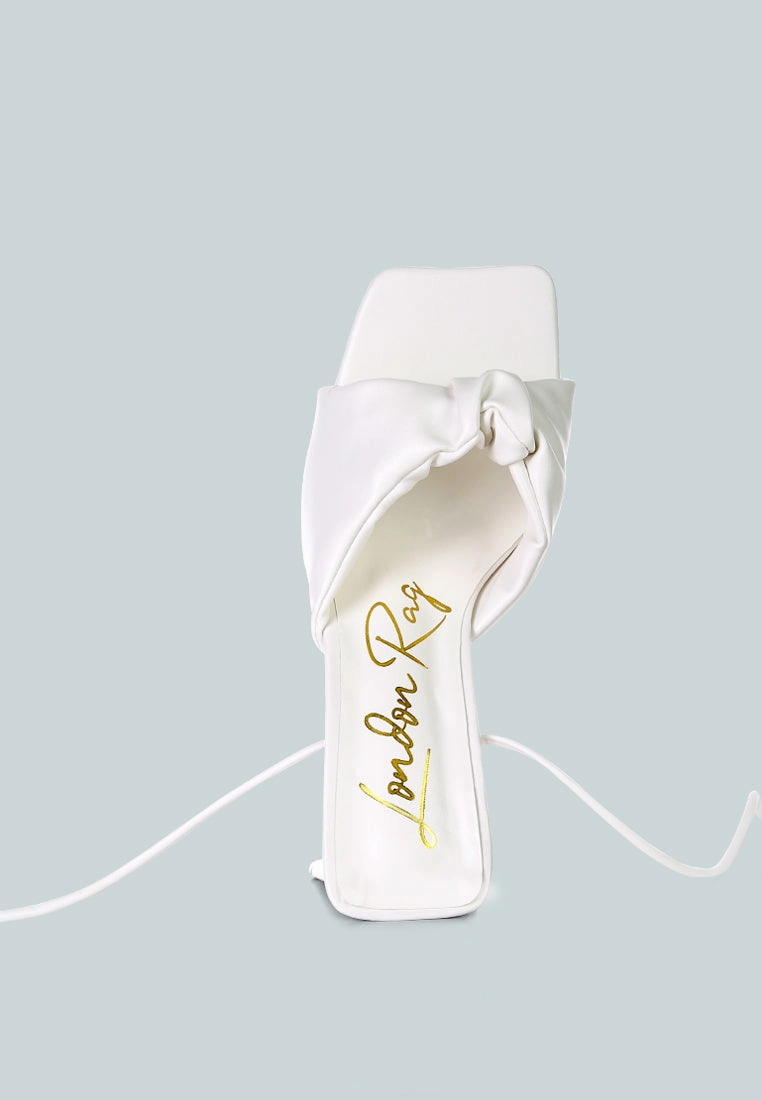 Iridescent Sandals primavera ruched strap triangular heel lace up sandal