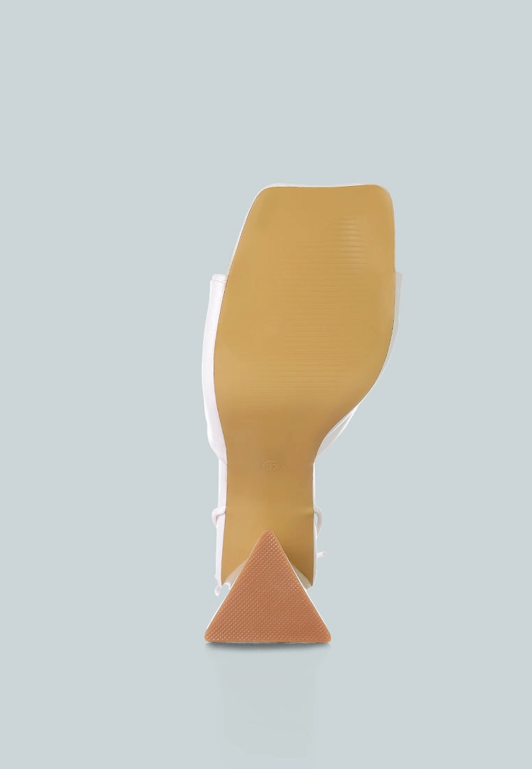 Echo Sandals primavera ruched strap triangular heel lace up sandal