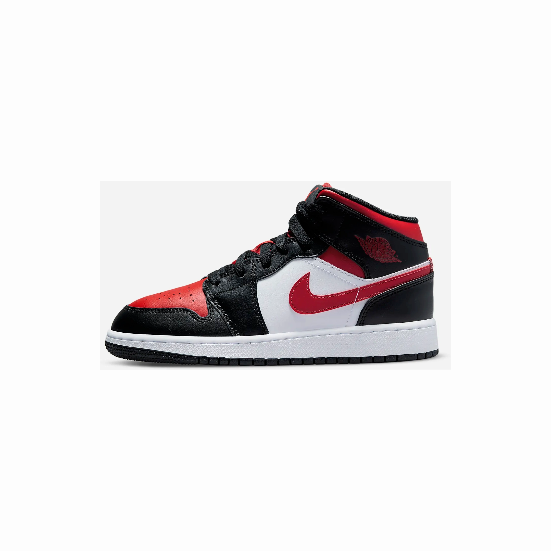 Sneakers For Overpronation Nike Kid's Jordan 1 Mid GS Shoes - Black / White / Fire Red