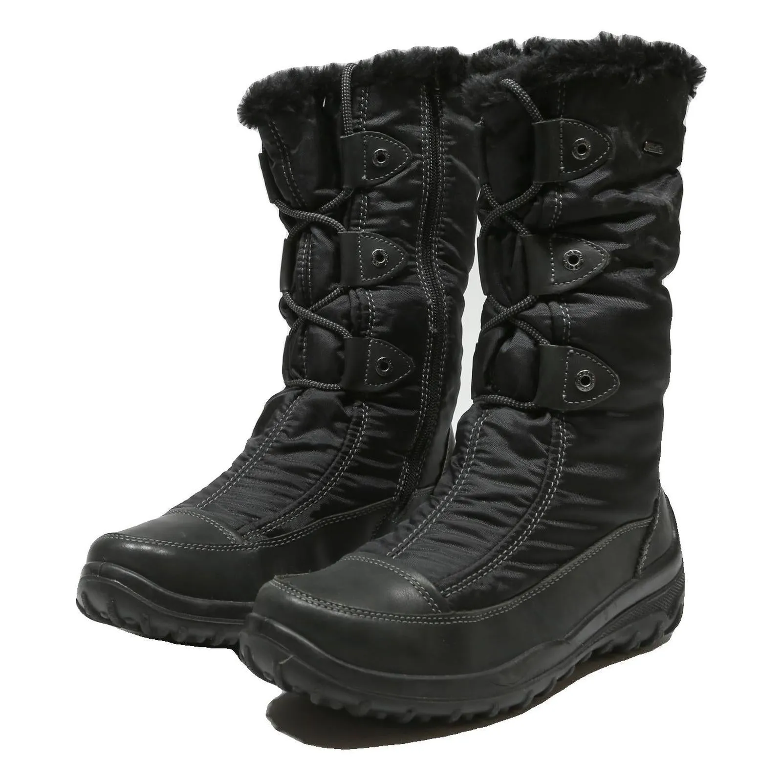 Rear Entry Ski Boots GABOR Waterproof Womens Winter Warm Boots Black Synthetic UK 6.5 Snow Outdoor