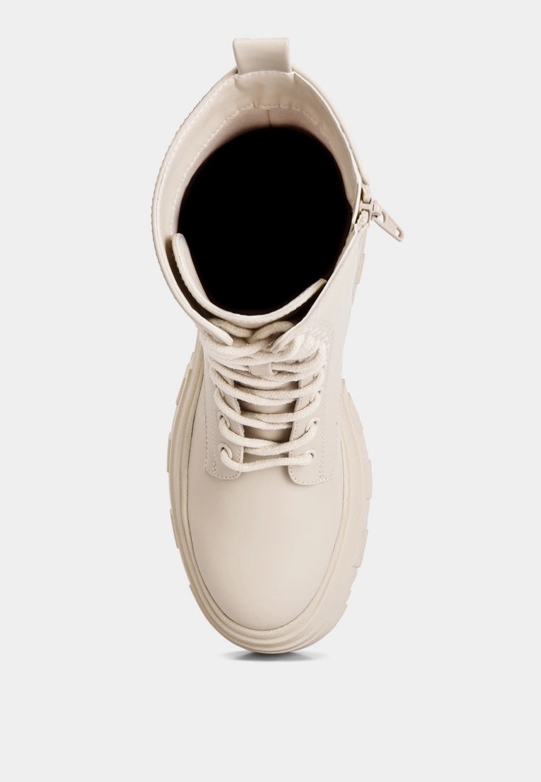 tatum faux leather combat chunky boots Good Walking Boots