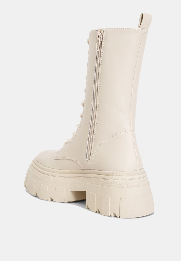 tatum faux leather combat chunky boots Tac Boots