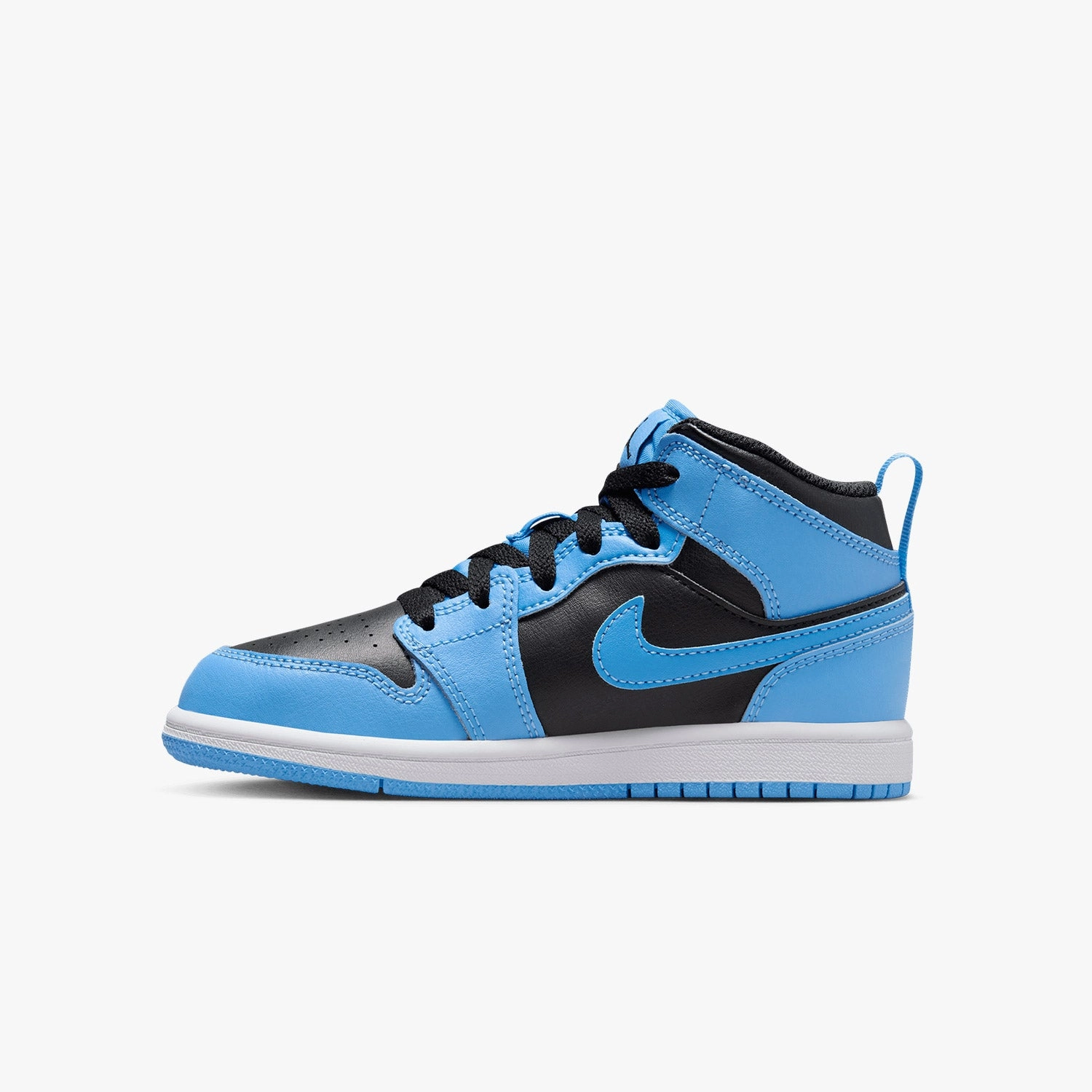 Kid's Air Jordan 1 Mid "University Blue Black" Pre School Old School Sneakers