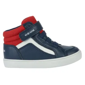 Geox scarpa alta da bambino con laccio elastico e velcro Gisli B361ND 05410 C0735 blu-rosso Dress Sneakers Shoes