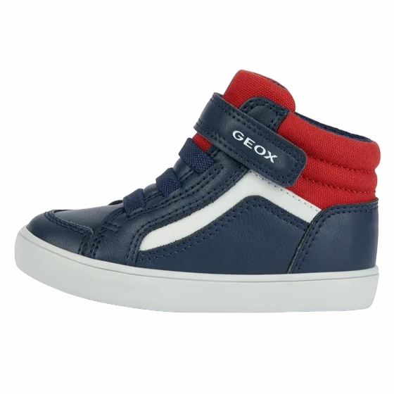 Teenage Sneakers Geox scarpa alta da bambino con laccio elastico e velcro Gisli B361ND 05410 C0735 blu-rosso