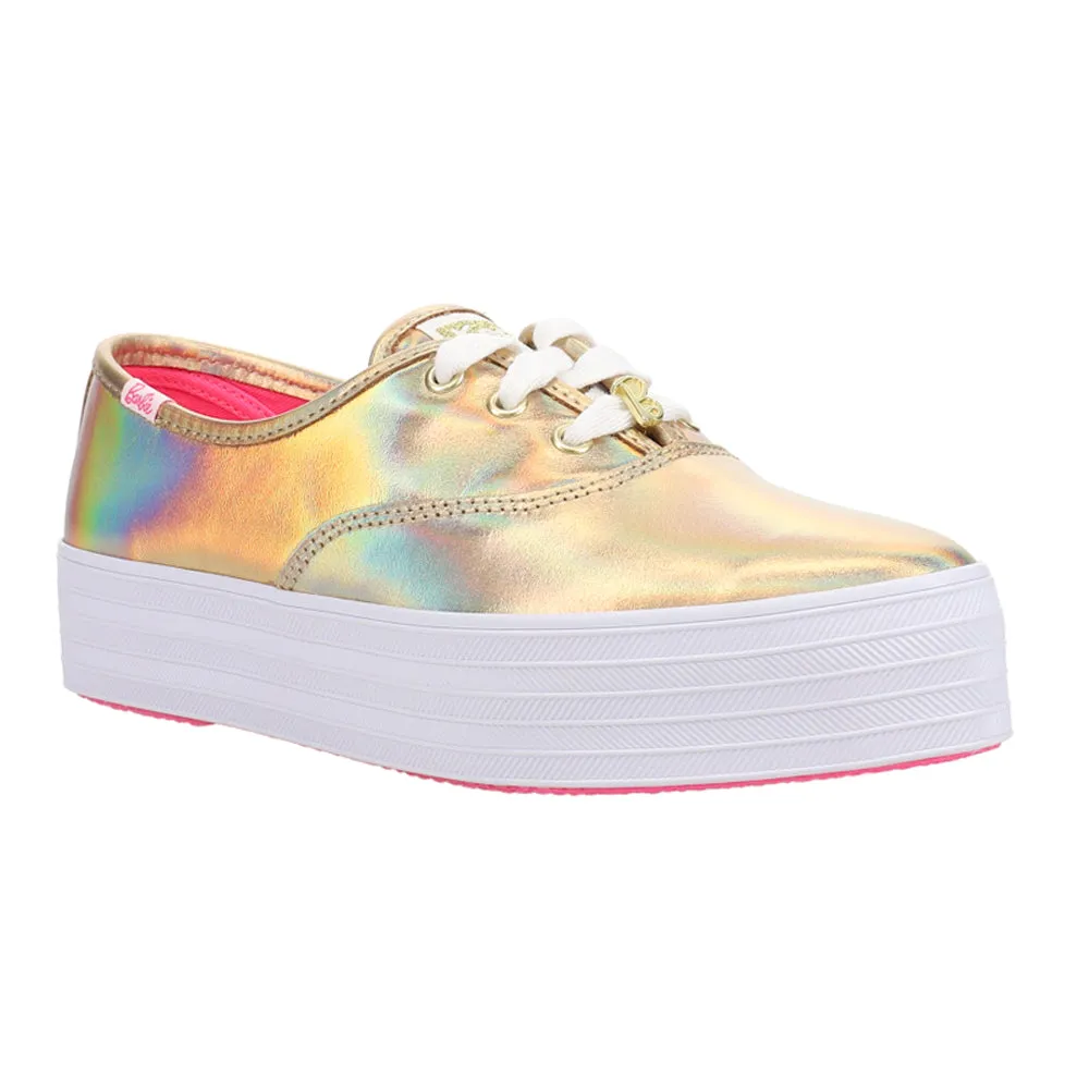Keds x Barbie Point Metallic Leather Lace Up Sneakers Best Casual Shoes For Knee Pain