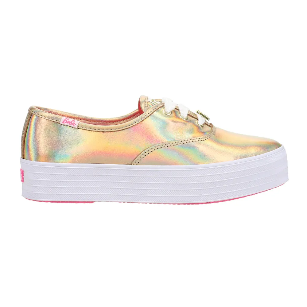 Keds x Barbie Point Metallic Leather Lace Up Sneakers Casual Online Shoes