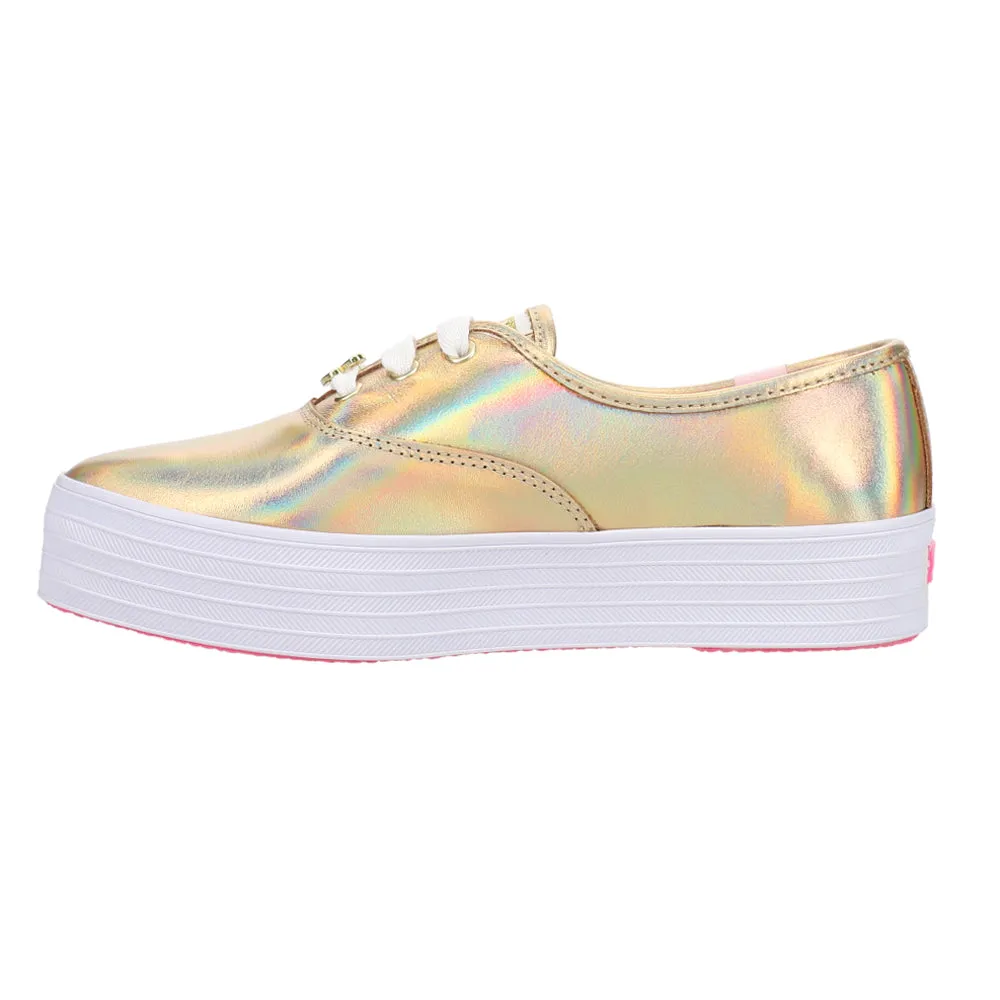 Keds x Barbie Point Metallic Leather Lace Up Sneakers Casual Shoes Size 6