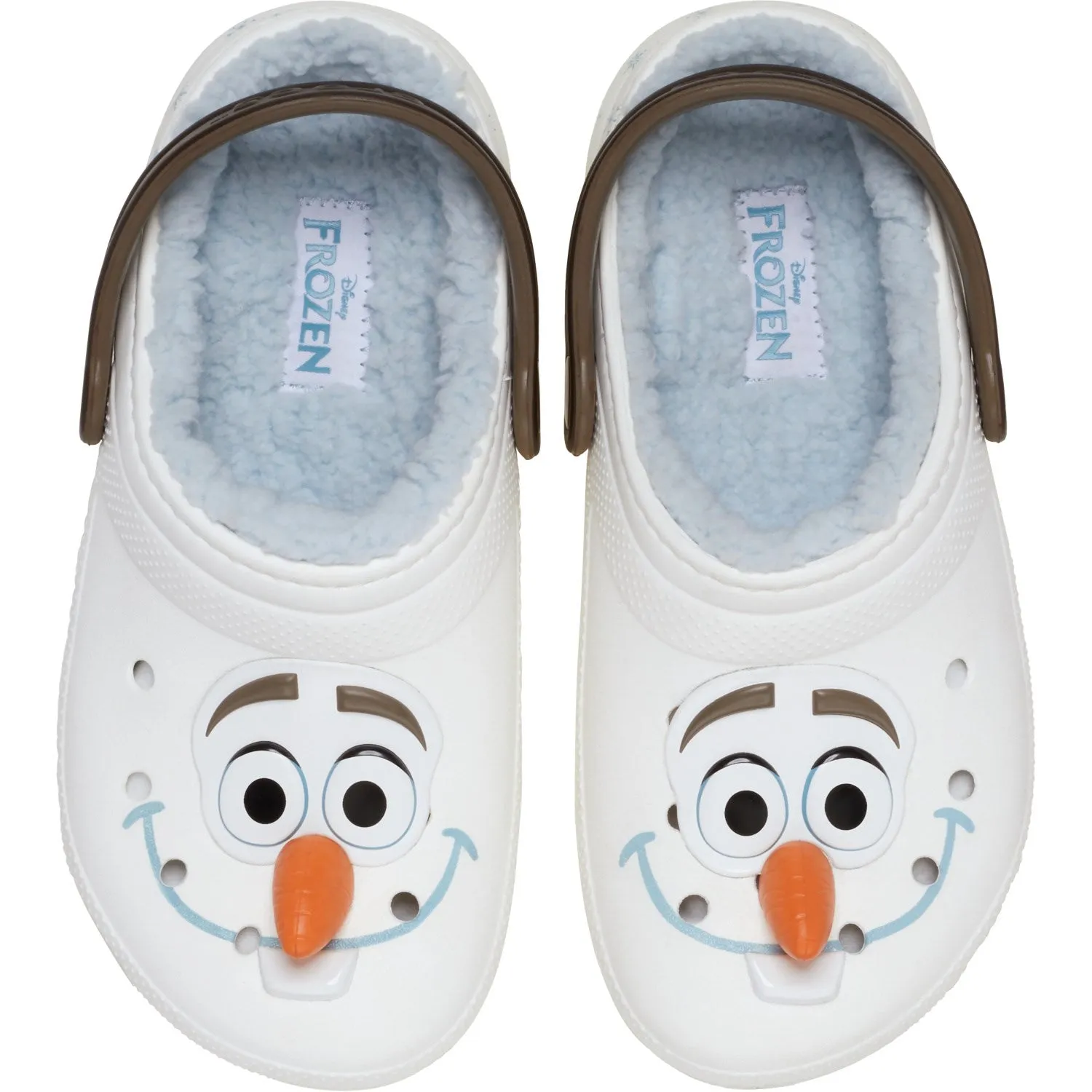 Crocs Multi Frozen Olaf Lined Classic Clog Straw Wedge Sandals