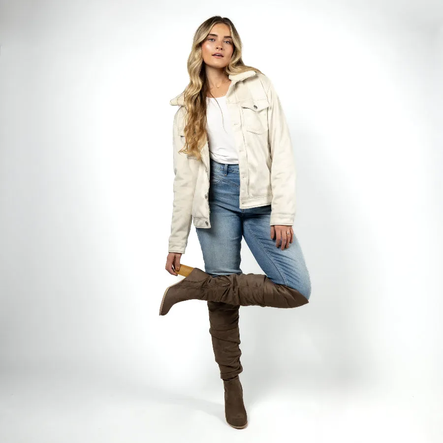 Sweater Dresses To Wear With Boots KAISON THIGH HIGH BOOTS IN WIDE CALF