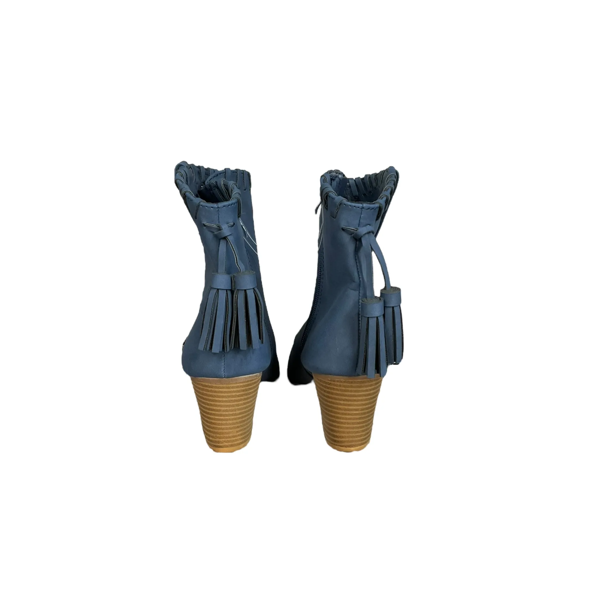 Blue Boots Ankle Heels Forever, Size 7 Tan Combat Boots