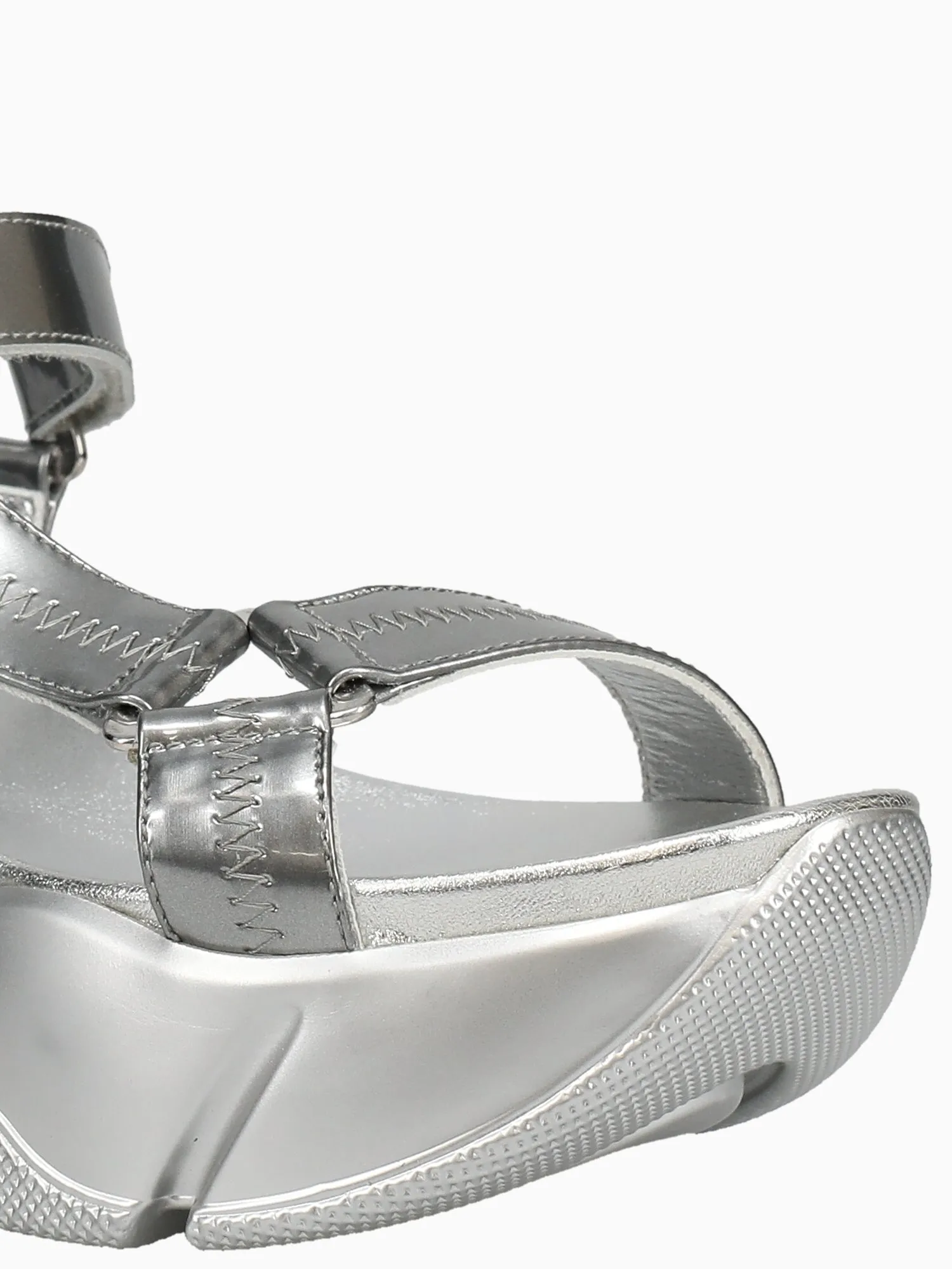 Morgana Silver Metallic Leather Best Casual Running Shoes