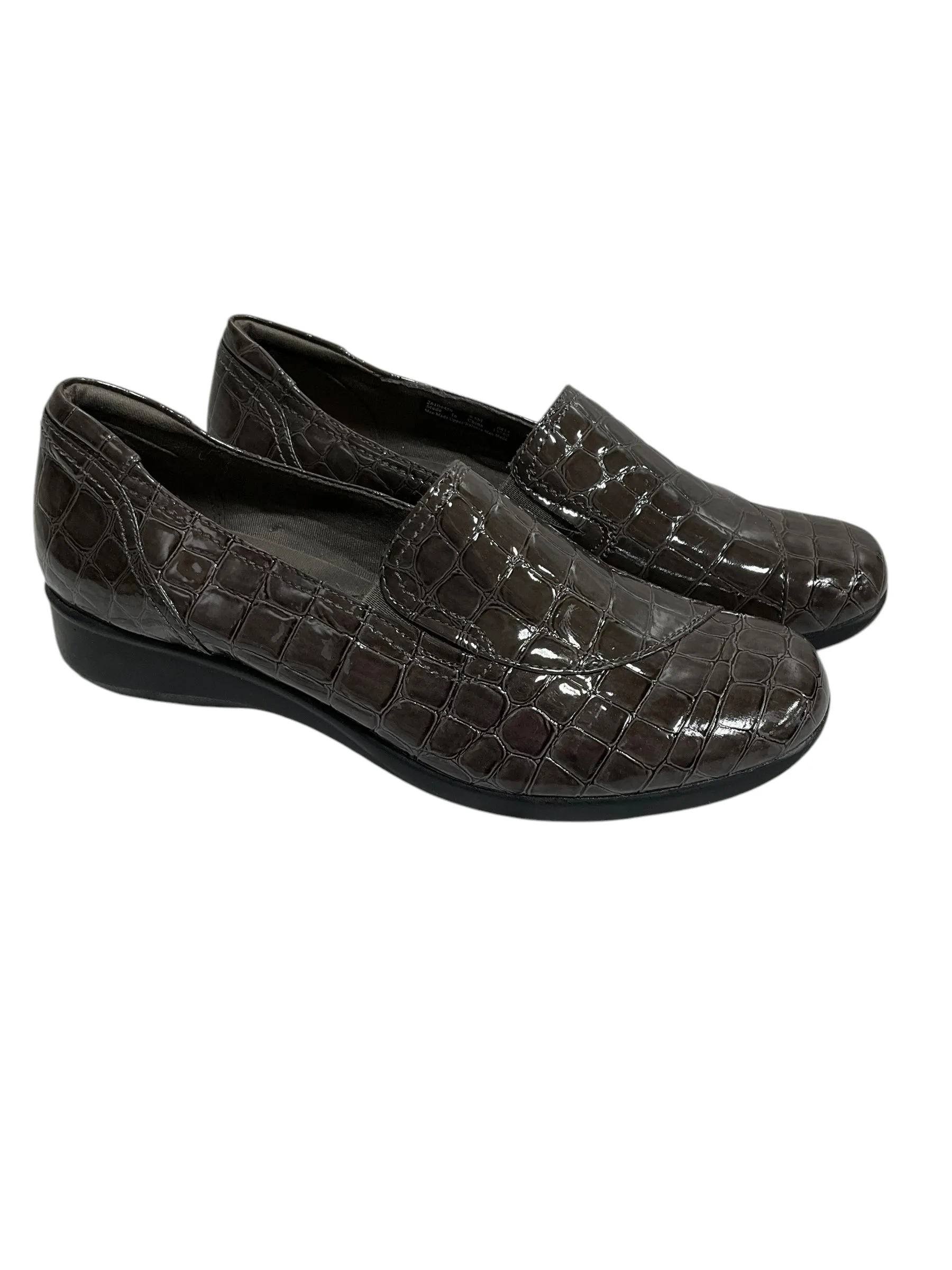 Shoes Flats By Clarks In Brown, Size: 9.5 Flat Shoes With Square Toe