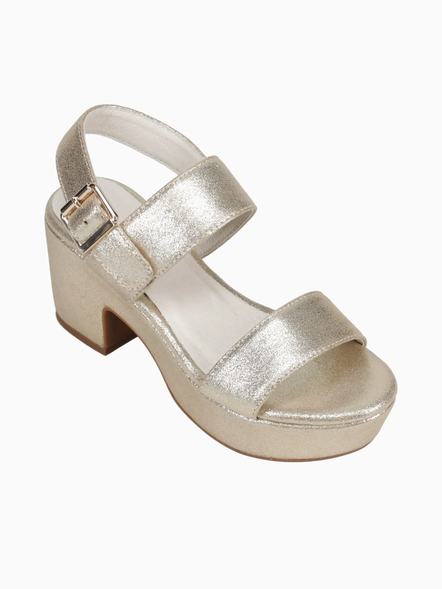 Gracyn Gold Shimmer Leather Gym Casual Shoes