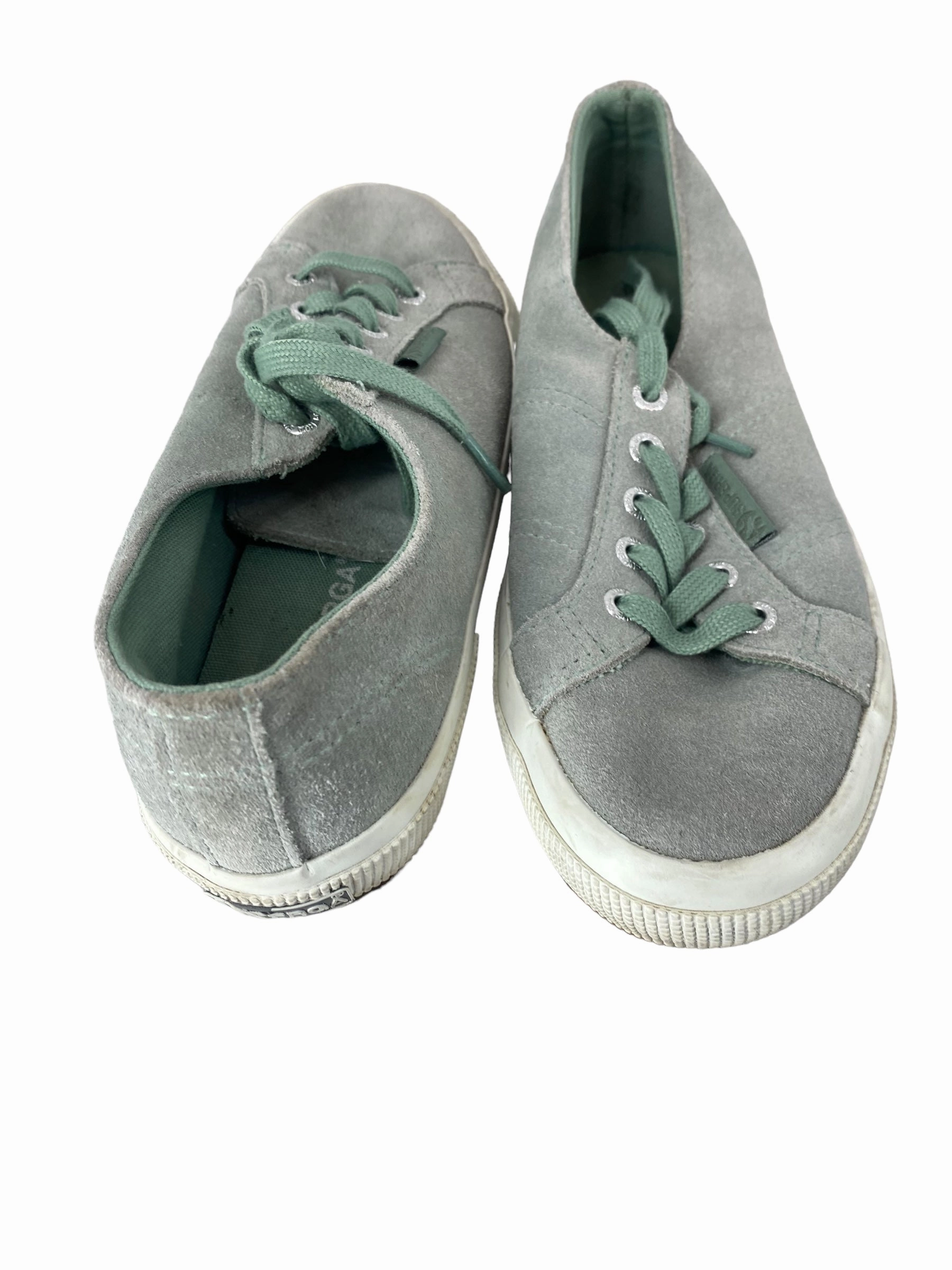 Flat Closed Shoes Green Shoes Flats Superga, Size 6.5