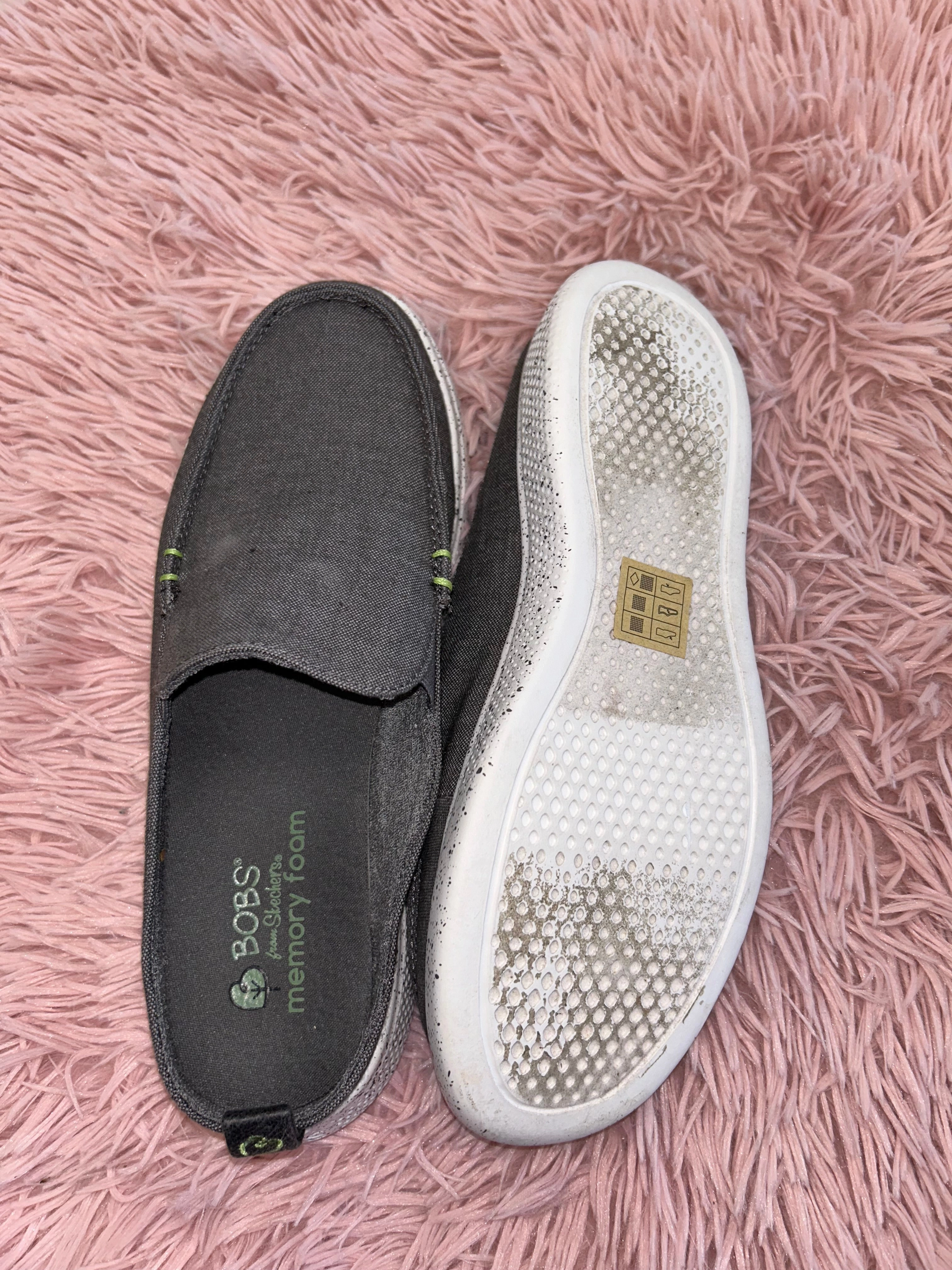 High Heel Shoes That Convert To Flats Grey Shoes Flats Mule & Slide Bobs, Size 7.5