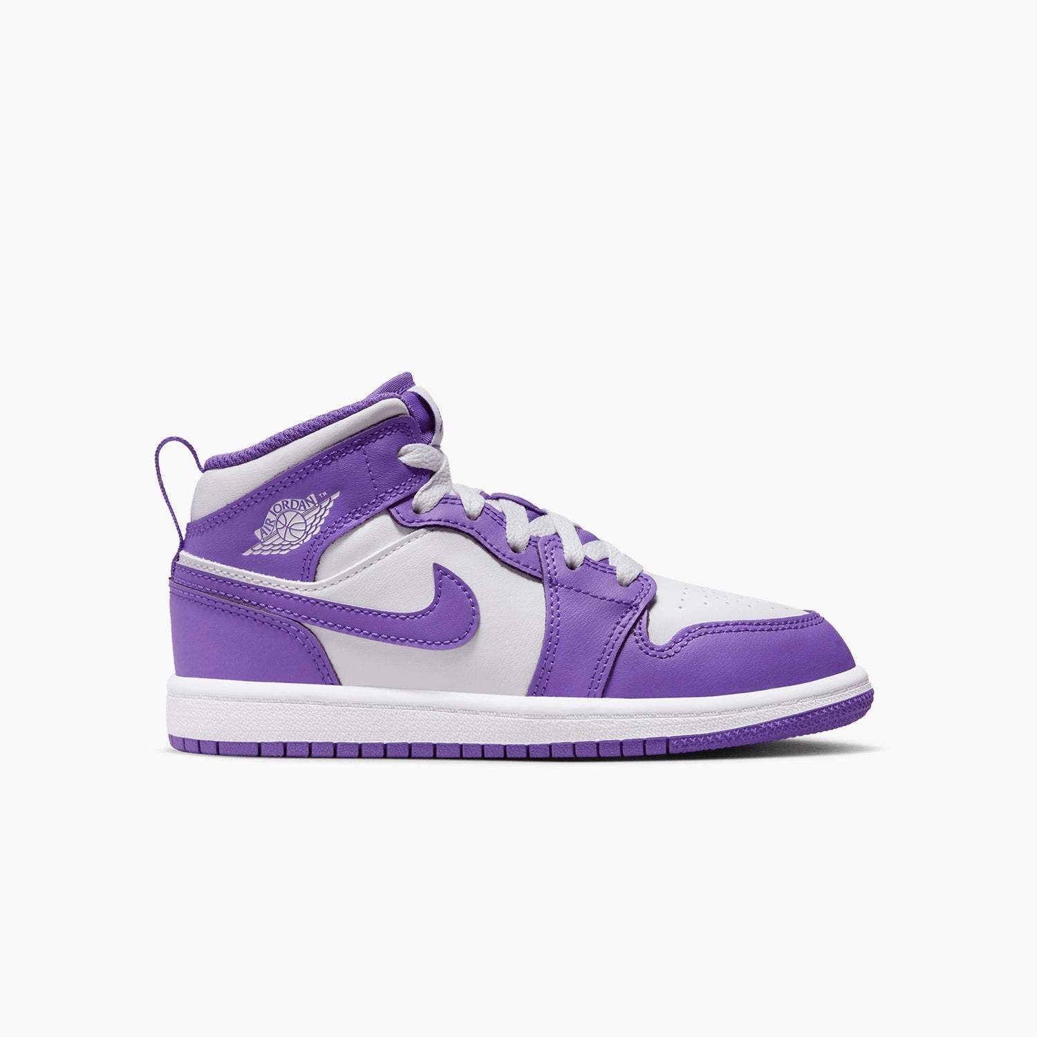 Wide High Top Sneakers Kid's Air Jordan 1 Mid "Purple Venom" Pre School