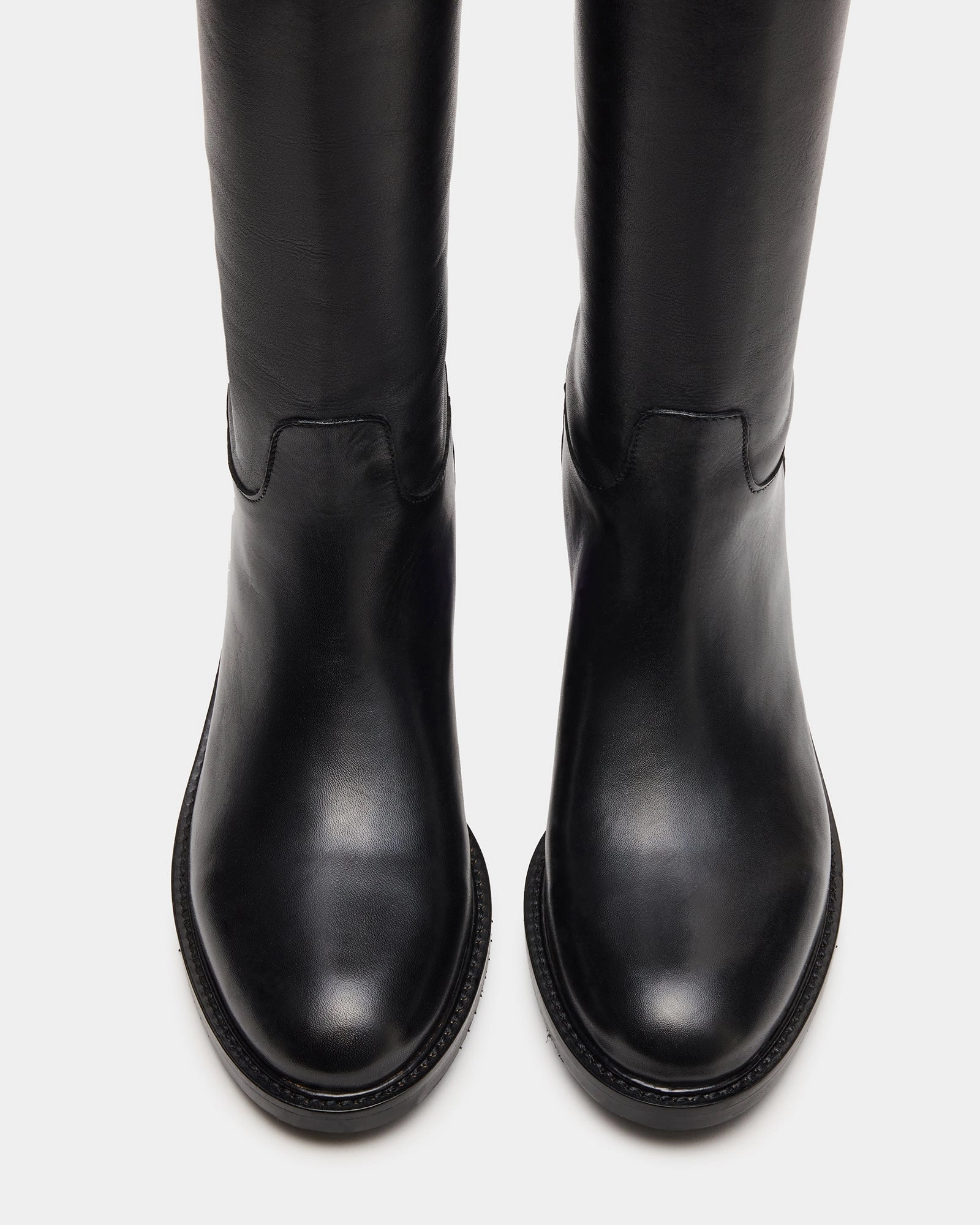 BEREN BLACK LEATHER Xtra Wide Calf Boots
