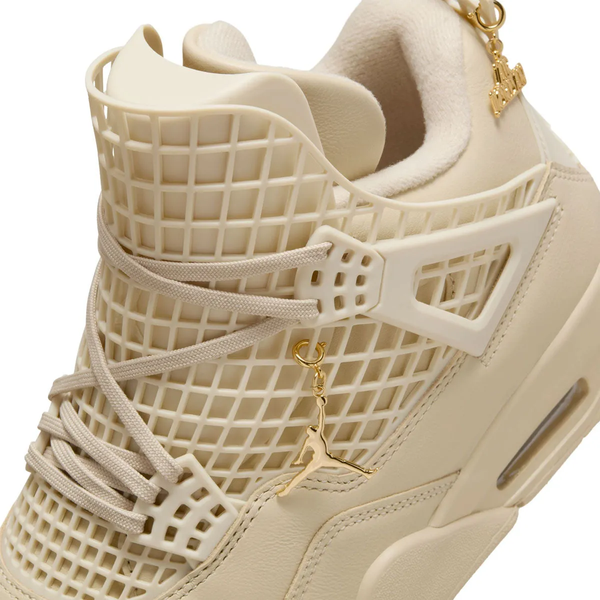 Wmns Air Jordan 4 Net 'Rattan' White Gym Sneakers