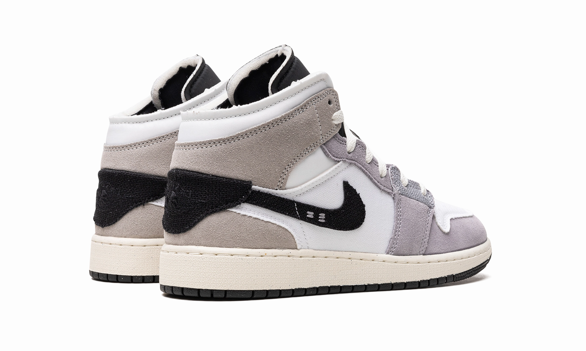 Air Jordan 1 Mid SE Craft GS "Cement Grey" Narrow Sneakers