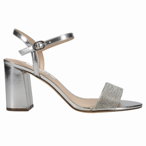 Formal Casual Shoes Haven Metallic Rhinestone Ankle Strap Block Heel Sandals