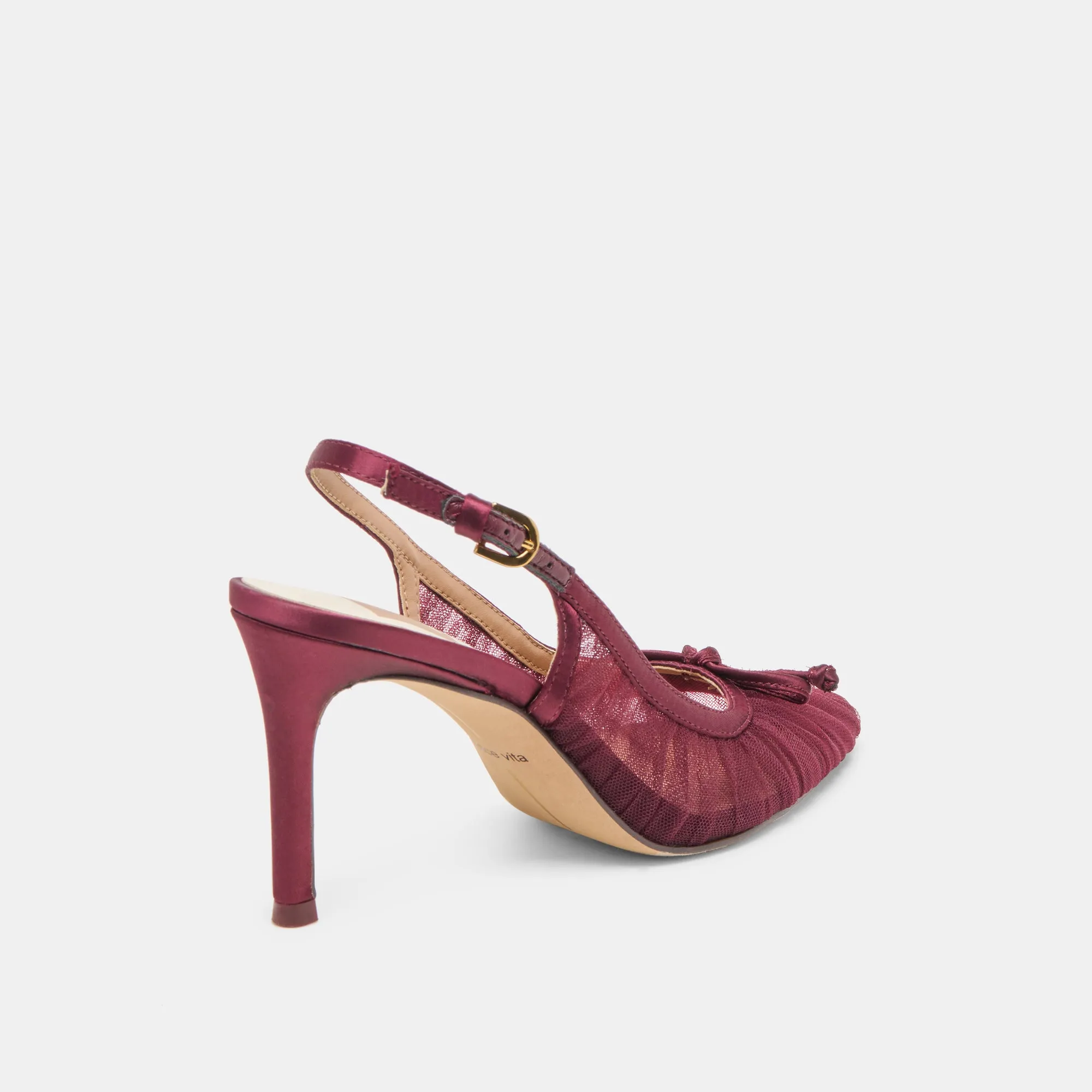 Fur High Heels YELA HEELS CRANBERRY TULLE