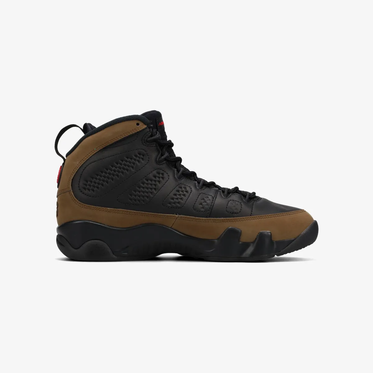 NIKE AIR JORDAN 9 RETRO -OLIVE- Leopard Print Flat Sneakers