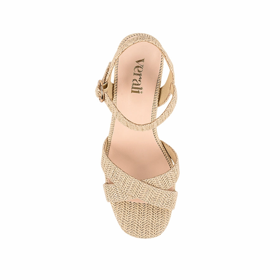 Heppell Platform Heels - Raffia High Heel Wooden Sandals