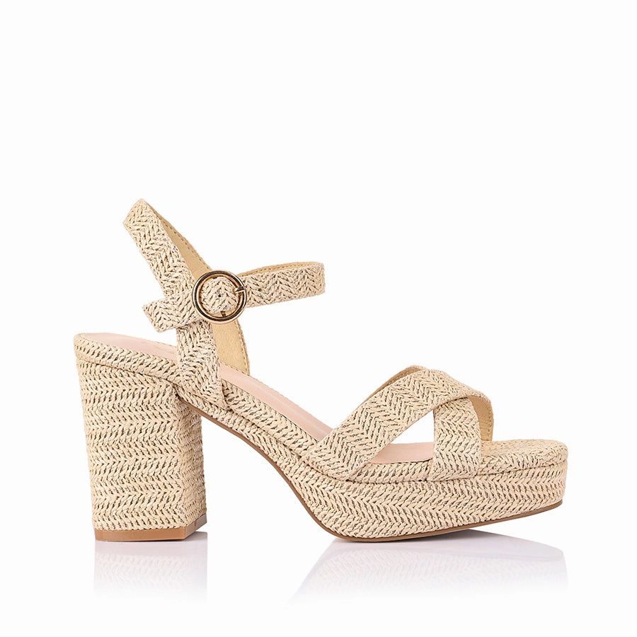 High Heeled Hotties Heppell Platform Heels - Raffia
