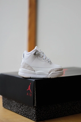 Sneakers Boots JORDAN 3 RETRO (TD) "WHITE/METALLIC SILVER-WHITE"