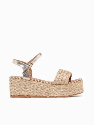 Kai Lt Gold Raffia Ralph Lauren Modern Trainer Casual Shoes