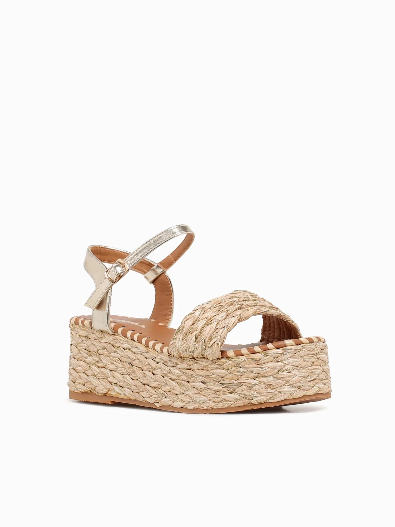 Pull-on Slip On Casual Shoes Kai Lt Gold Raffia