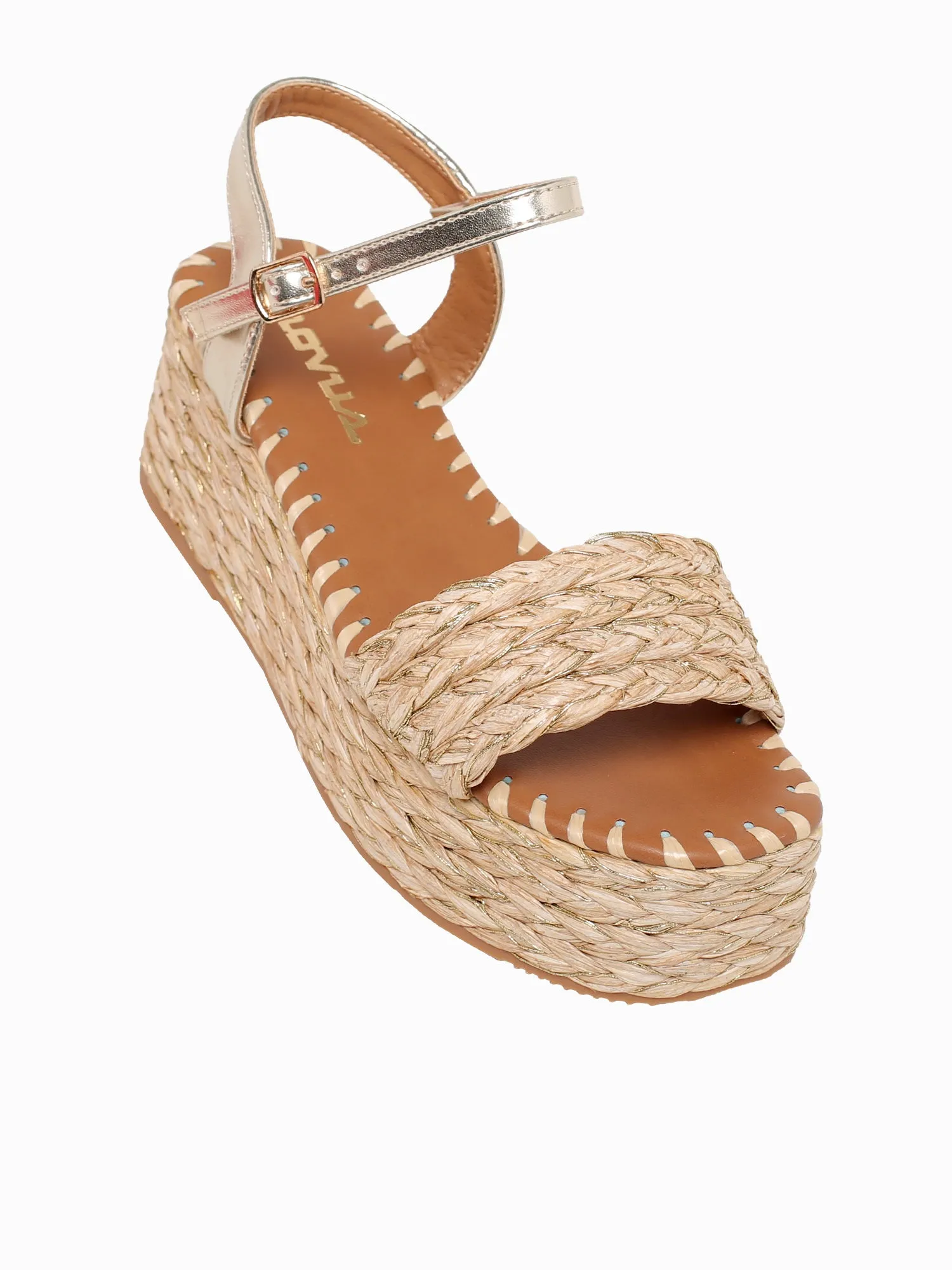 Casual Cycling Shoes Spd Kai Lt Gold Raffia