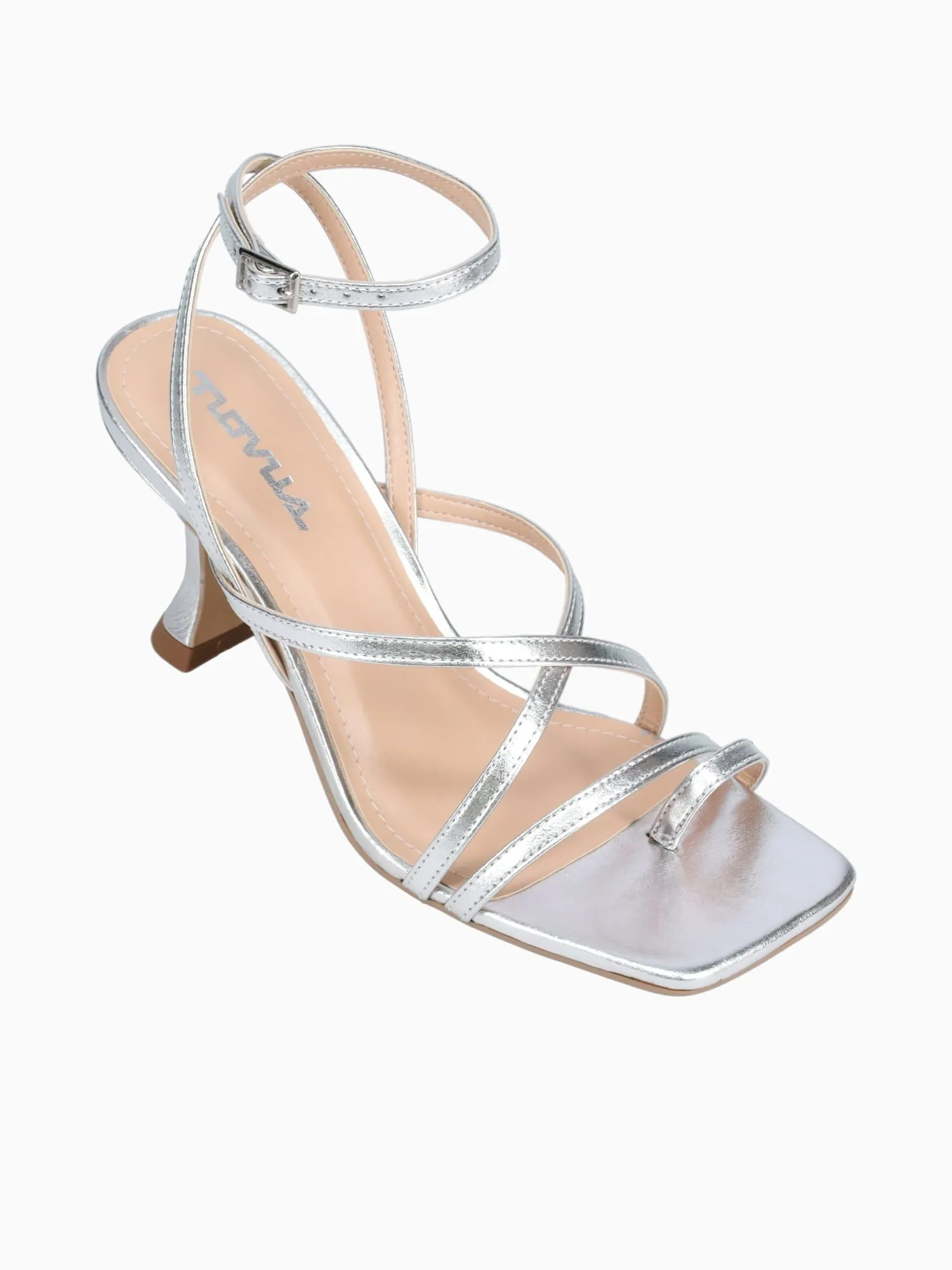 Extra Wide Casual Dress Shoes Hillary Silver Crystal Leather