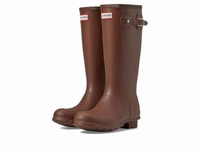 Hunter Original Classic Rain Boots Kids Brown Knee High Round Toe JOBB657 Hunting Boots Insulated