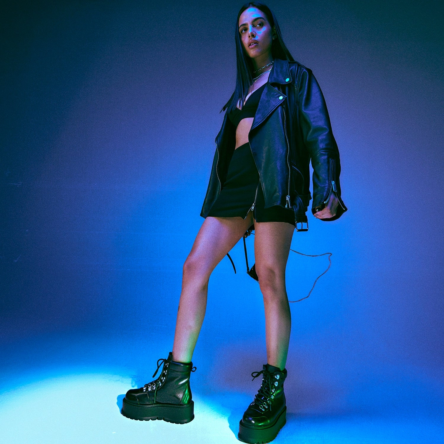 Boots With Dresses HYDRA All Black Matrix Platform Boots