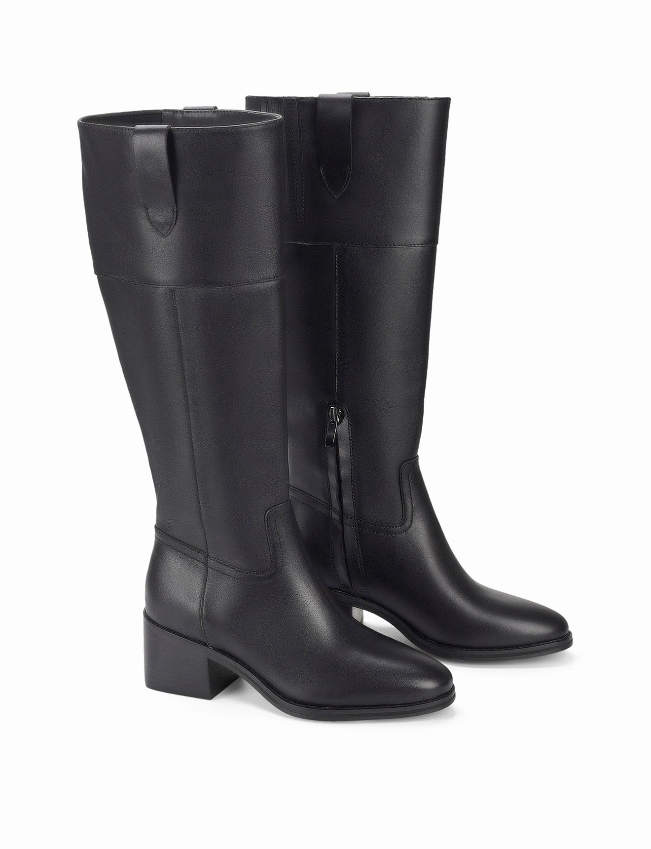 Boots Pink Zoey Riding Boots - Black Leather