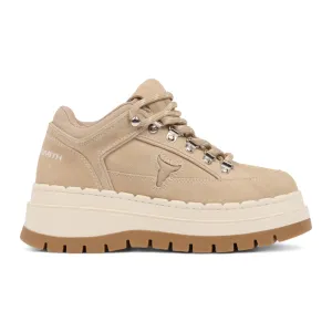 Windsorsmith Womens Sand Brown Suede Chunky Platform Sneakers Trainers - Ultimatum Space Boots