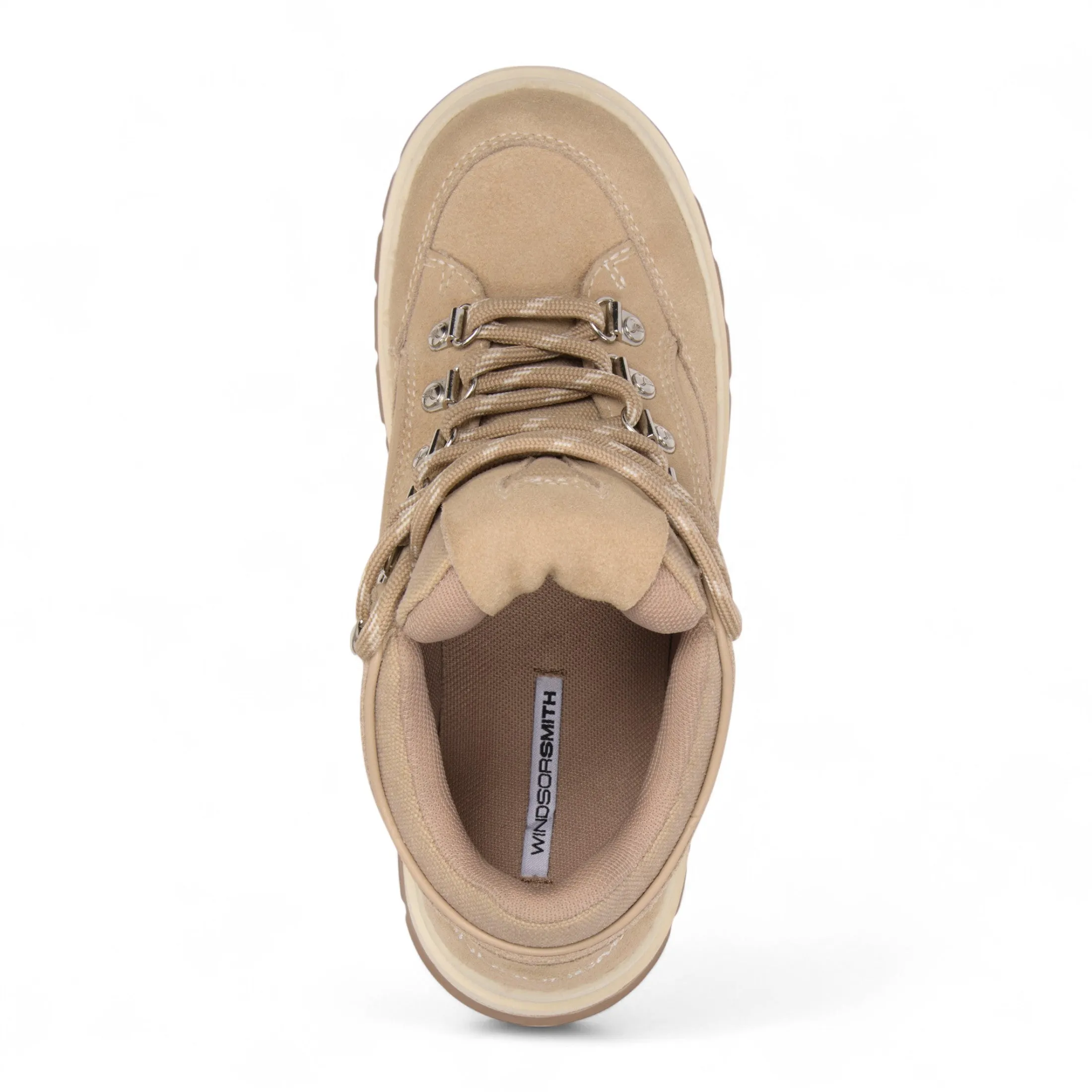 Windsorsmith Womens Sand Brown Suede Chunky Platform Sneakers Trainers - Ultimatum Gumboots Boots