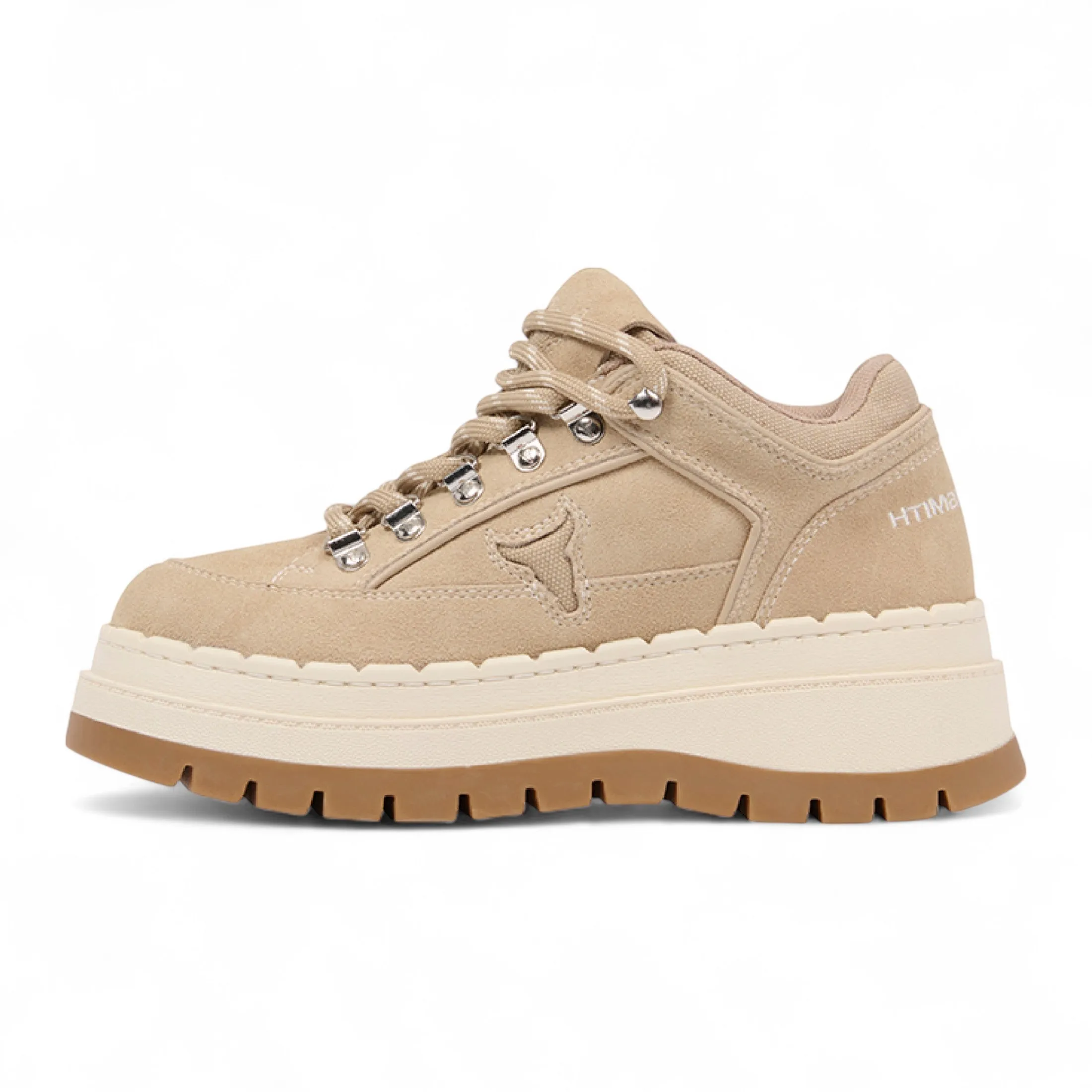 High Knee Boots With Dress Windsorsmith Womens Sand Brown Suede Chunky Platform Sneakers Trainers - Ultimatum